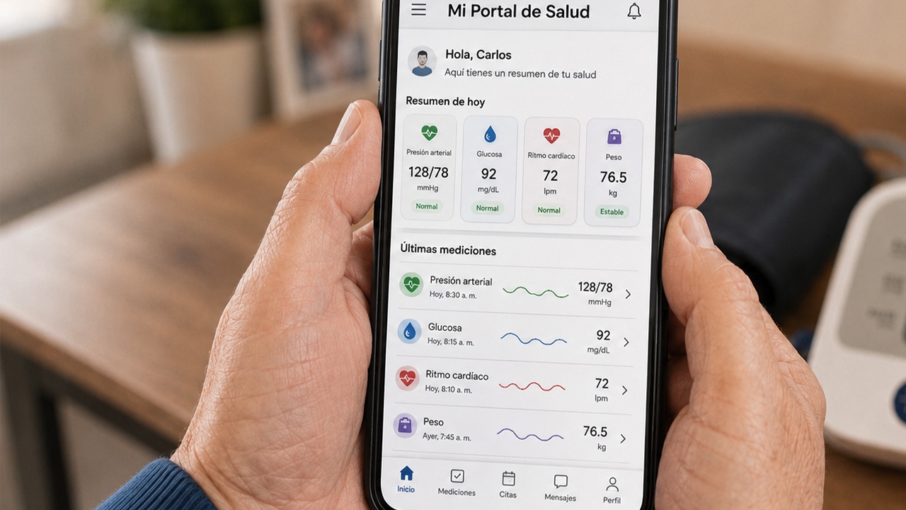 Portal de Glya con el resumen de mediciones y tendencias